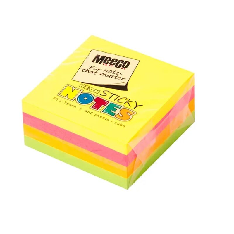 Sticky Notes 76X76 Neon Cube *Meeco*