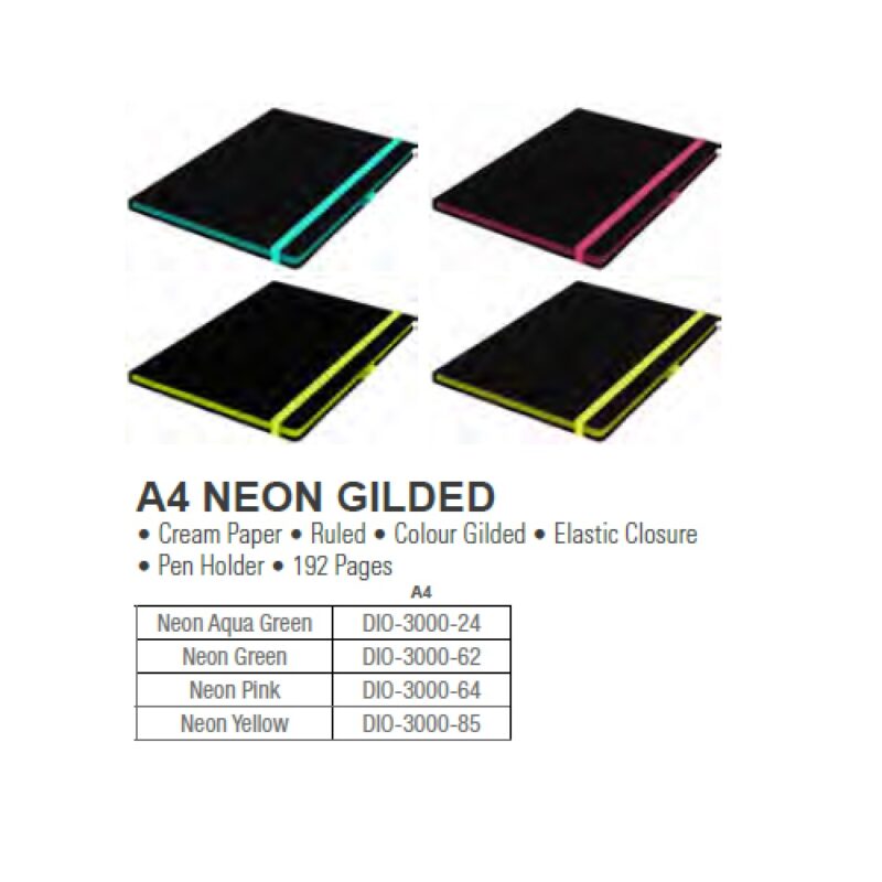 A4 Journal Black-Guilded Neon Yell0W