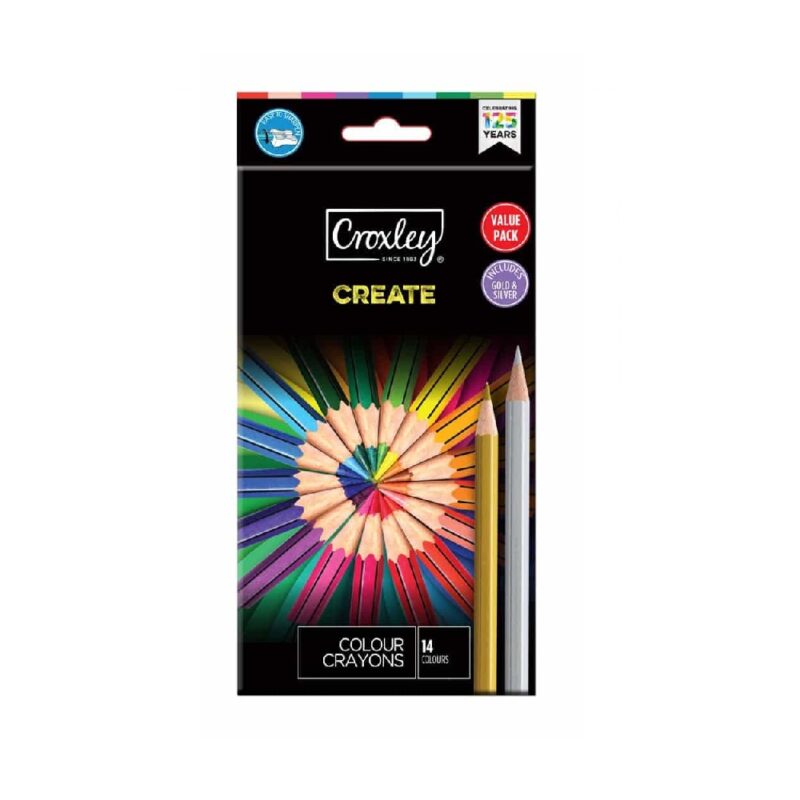 CROXLEY Create Wood Free Crayons Gold And Silver T12