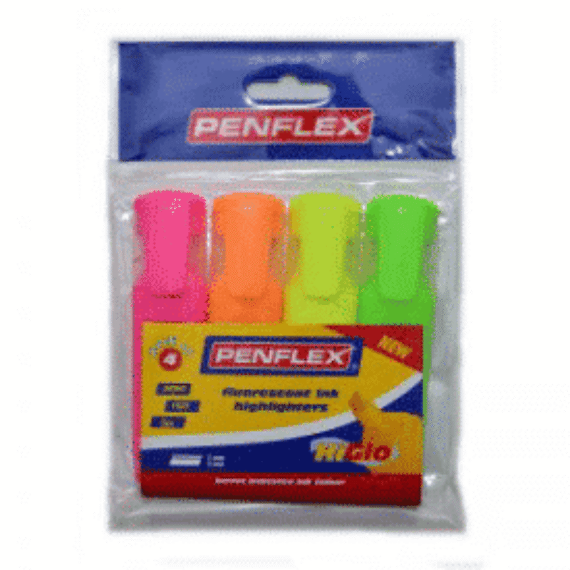 Penflex Hi-glo Highlighter (4’s)