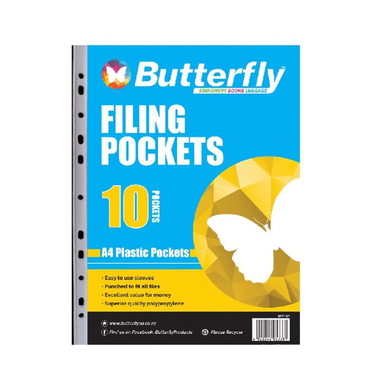 A4 Plastic Pocket (10) Butterfly