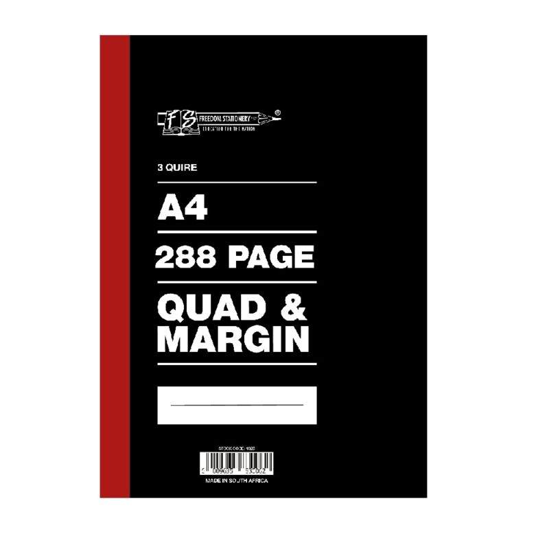 3 Quire / 288 Page A4 Quad Counter Book