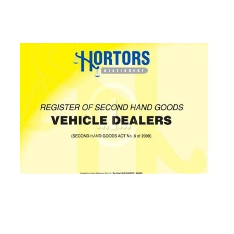 Second Hand Goods Register Vehicle Shgr/vd