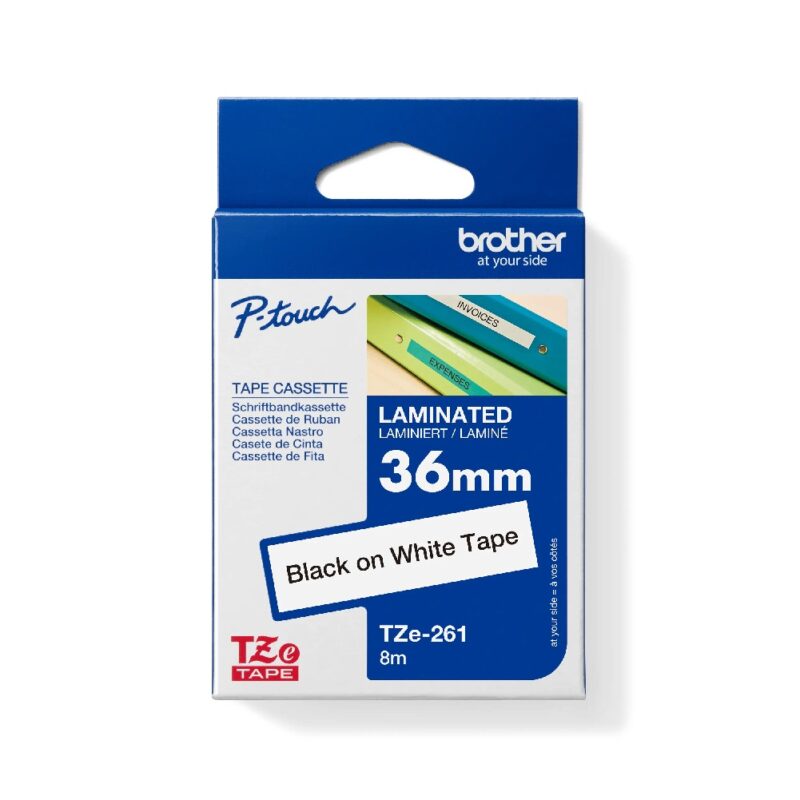 Tze261 Black On White 36mm Brother