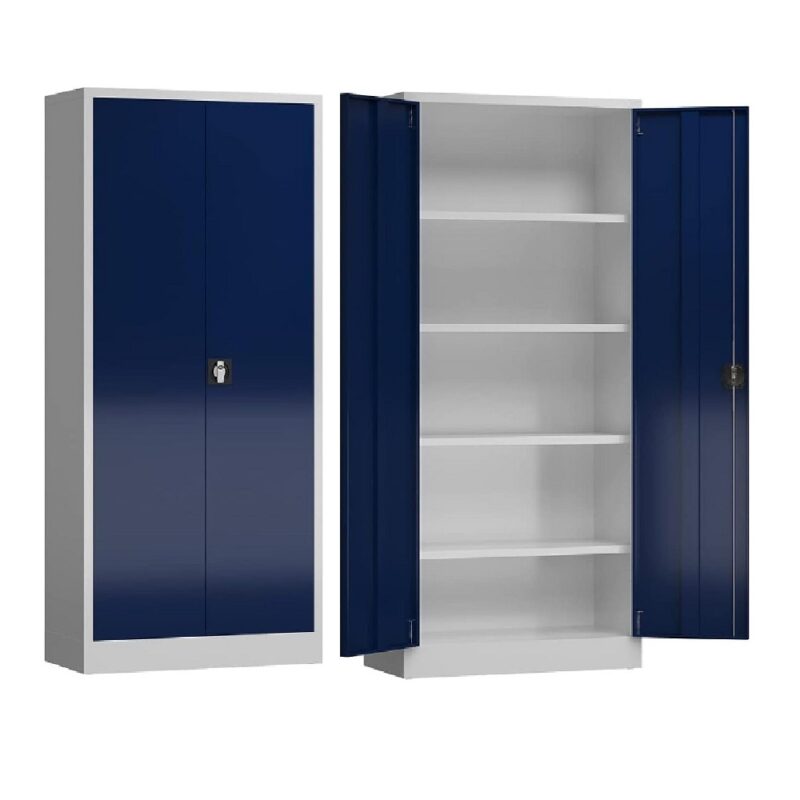 2-Door 4-Shelve Stationery Cupboard Blue