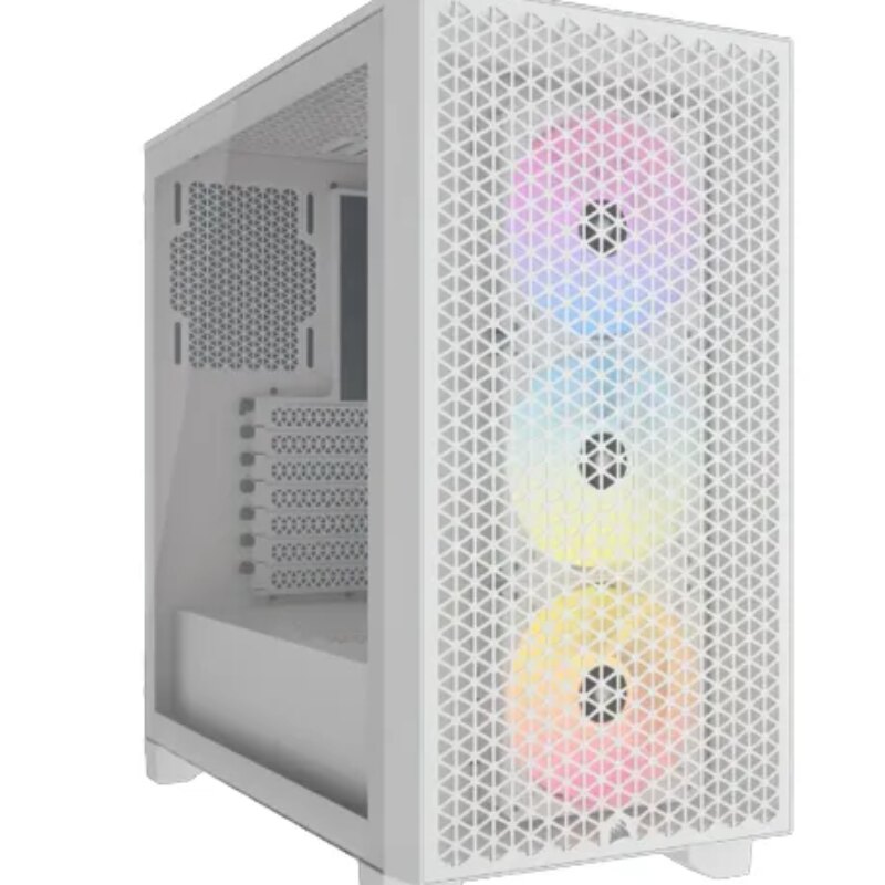 3000D RGB AIRFLOW White Mid-Tower PC Case; 2x 3.5” |  2x 2.5” Drive Bays; Up to 360mm Radiator compatible; 3x 120mm fan incl