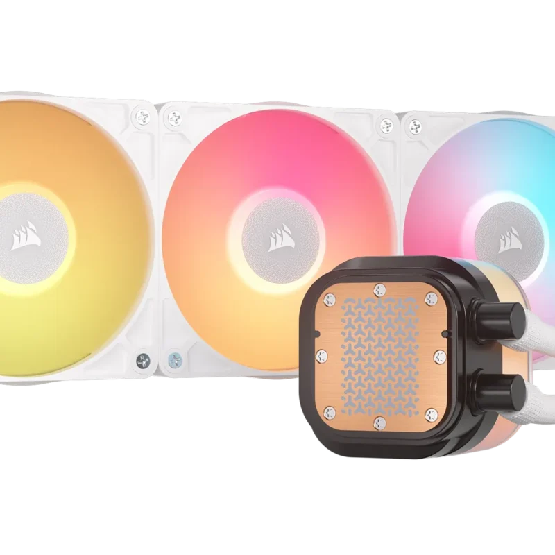 Corsair iCUE LINK TITAN 360 RX LCD Liquid CPU Cooler – White – RX120 RGB Fans – Fits Intel® LGA 1851/1700; AMD® AM5/AM4.