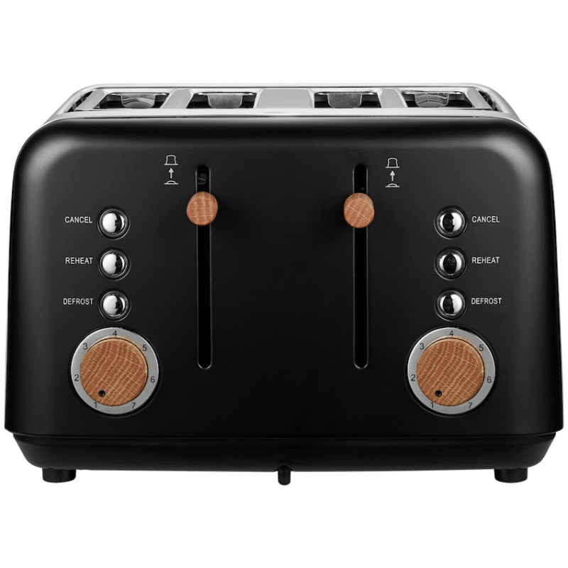 Boden Stark Anson Collection 4-Slice Stainless Steel Toaster – Black