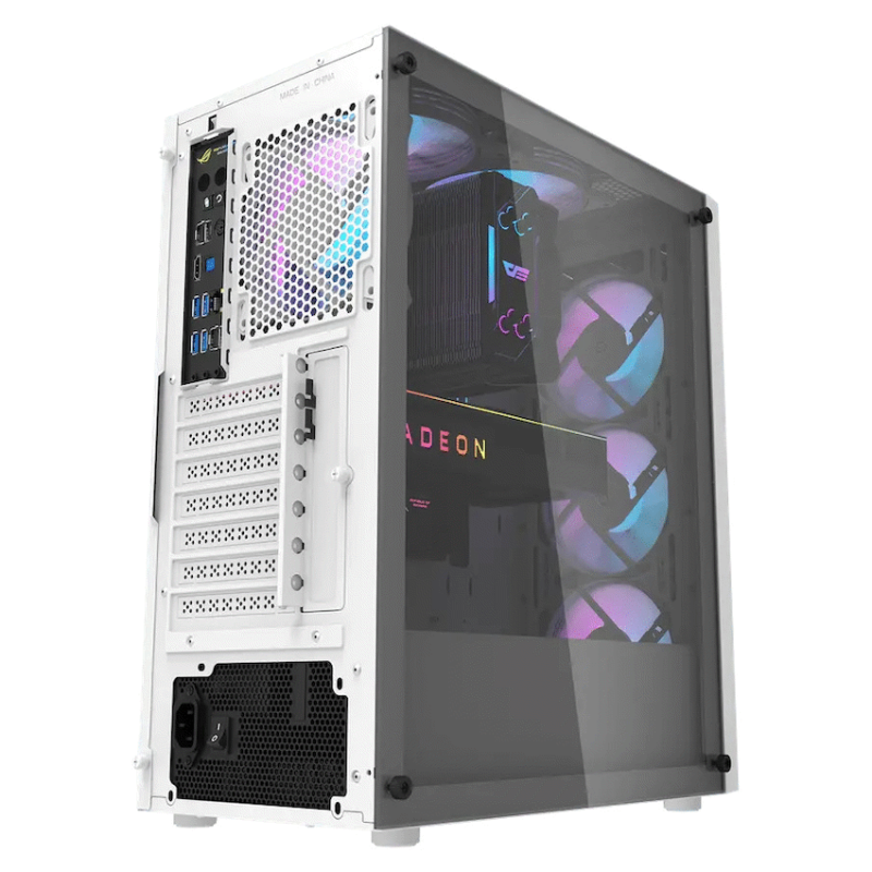 darkFlash Computer Case DK351 – White (with 4 ARGB Fans)