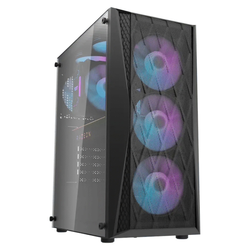 darkFlash Computer Case DK352 Plus – Black (with 4 ARGB Fans)