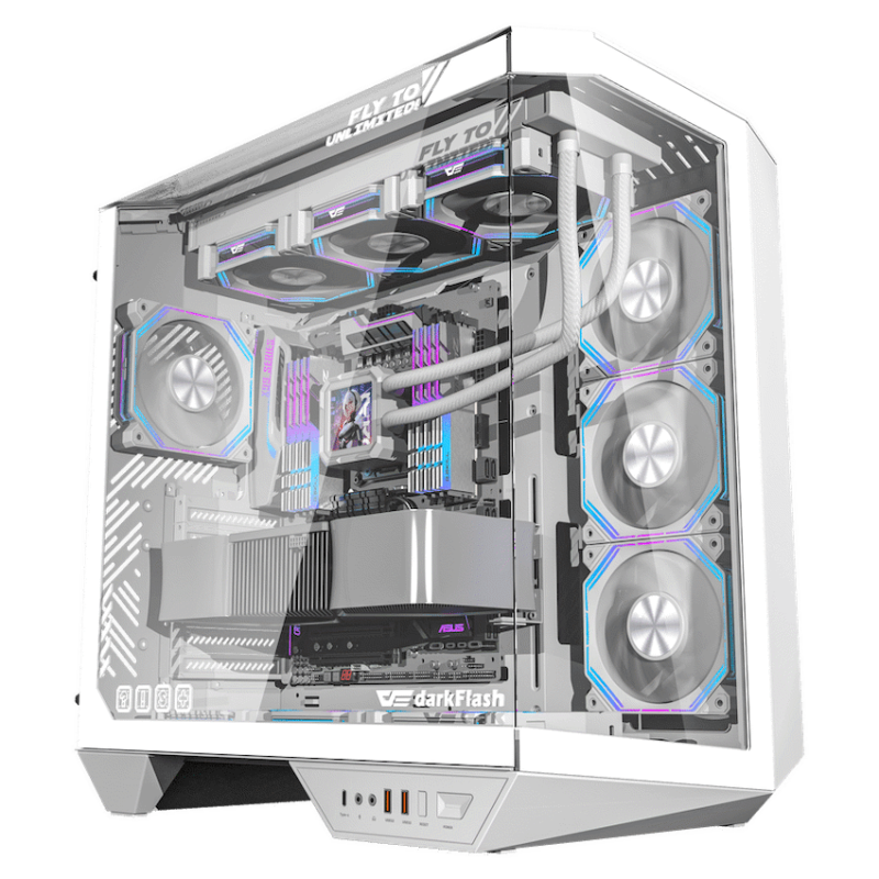 darkFlash DY470 ATX Computer Case – White