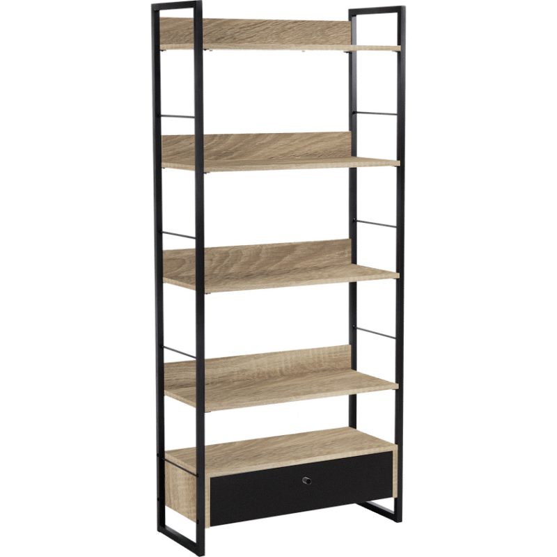 Everfurn Baltic Wide Bookshelf with Large Drawer