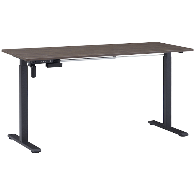 Premium Apex 1.4 Electric Height Adjustable Desk – Black Frame – Chestnut Desktop