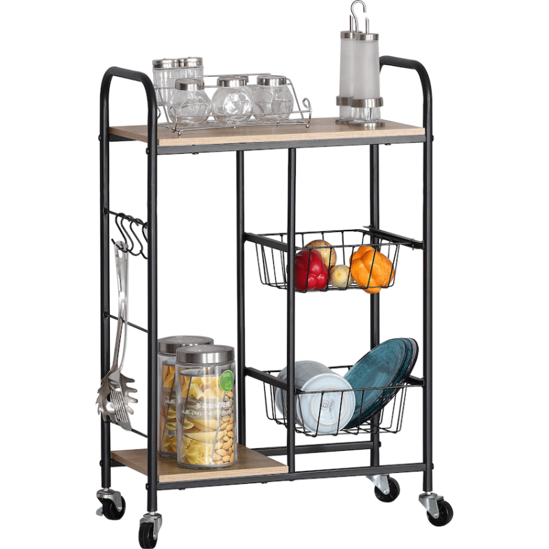 Everfurn Lucca Kitchen Cart – Black