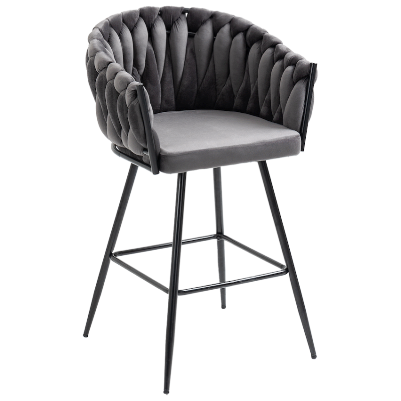 Everfurn Premium Florest Large Velvet Barstool – 2 Pack
