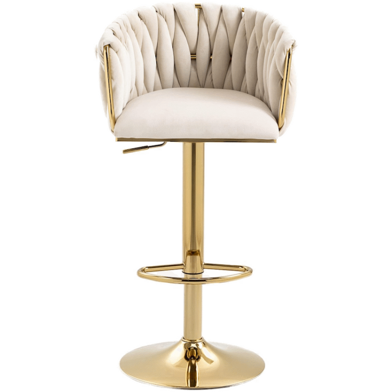 Everfurn Princeton Barstool – Gold & Cream