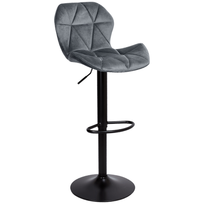 Everfurn Tira Barstool – Grey Velvet – Single