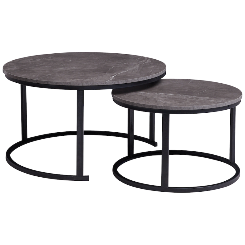 Everfurn Indus Nesting Coffee Table Marble Grey 2 – Piece