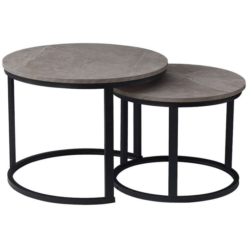 Everfurn Indus Nesting Coffee Table – Ash Grey – Extra Large (2 Piece)