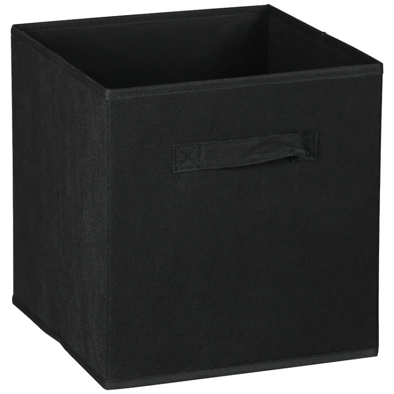 Everfurn Storeman Black, Collapsible Fabric Organiser Storage Basket – 5 Pack
