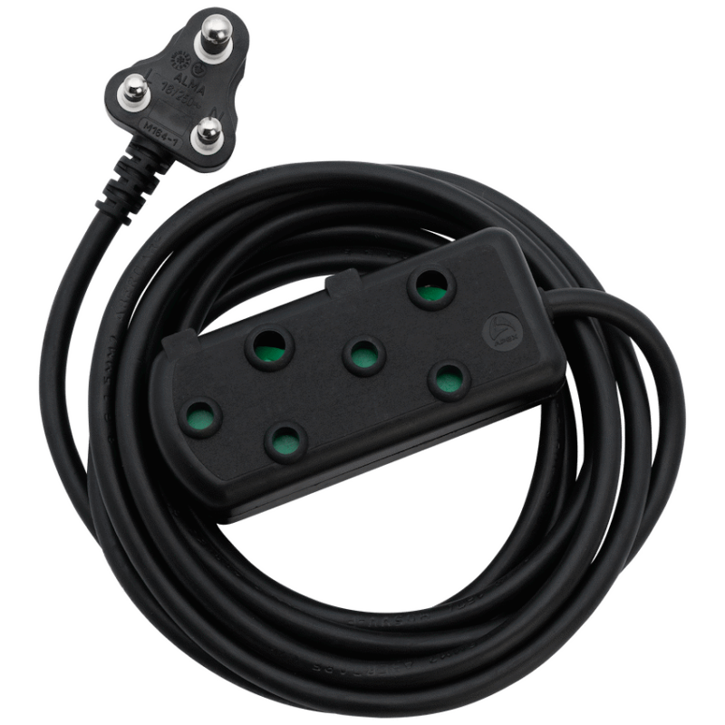 Ellies Side by Side Light Duty Extension Lead – 5m – Black