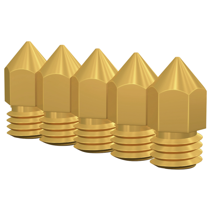 Creality M6 0.4mm Brass Nozzle – Big Head – 5 Pcs