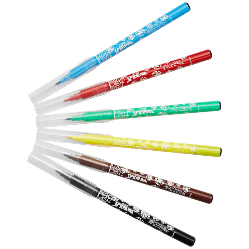 Spiderman 6 Fibre Markers Multi