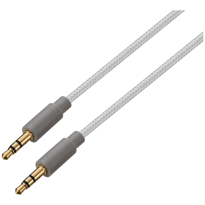 Premio Braided AUX Cable – Silver – 2m