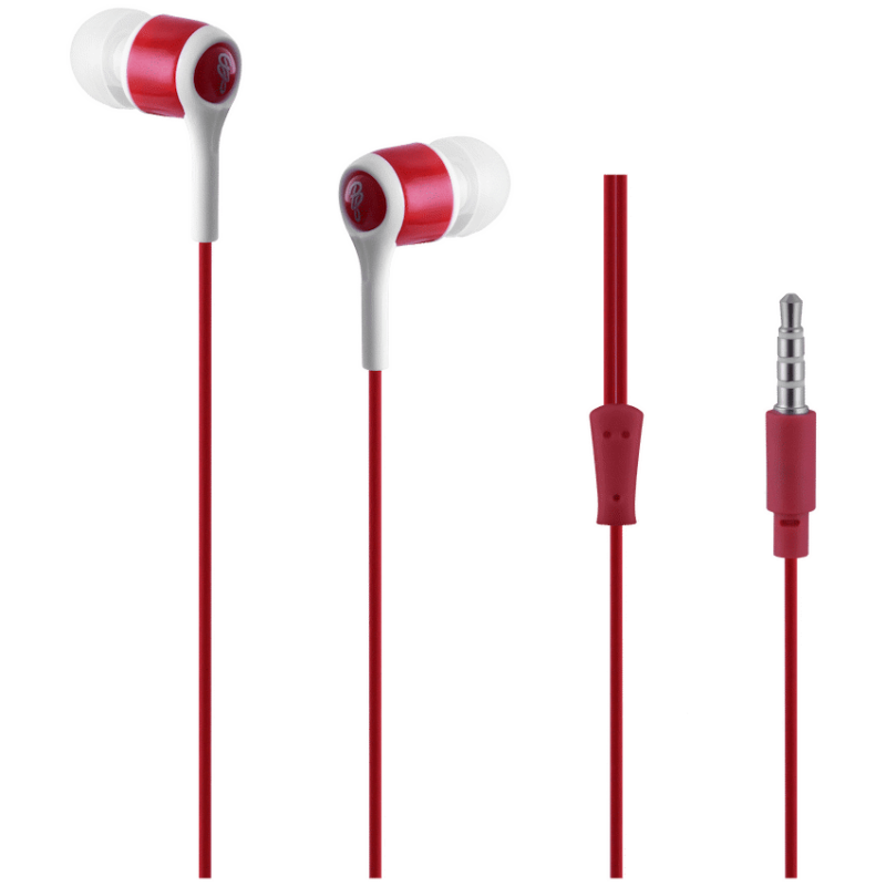 Pro Bass Swagger Series – Boxed Auxiliary Earphone with Mic – Red