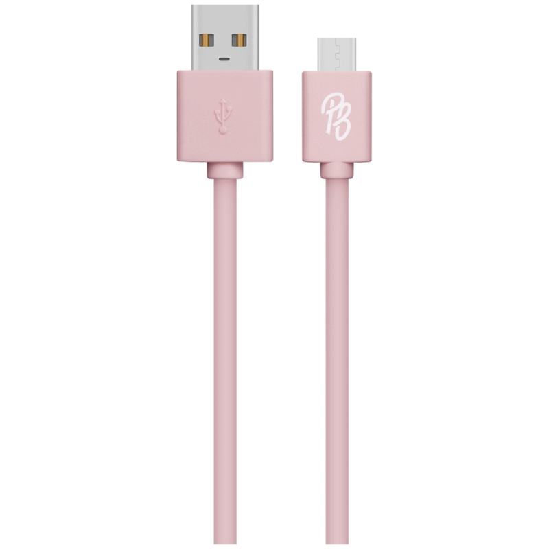 Pro Bass Power Series Boxed Round Micro USB Cable – Pastel Pink 1m