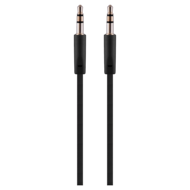 Pro Bass Chain Series Blister Flat Auxiliary Cable – Black