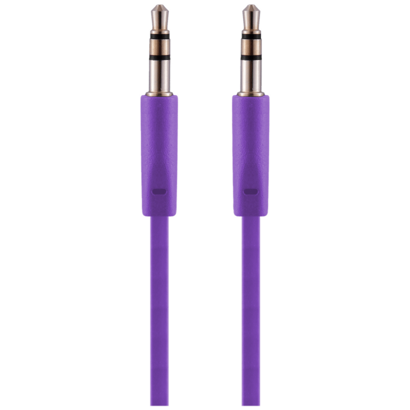 Pro Bass Chain Series Blister Flat Auxiliary Cable – Purple