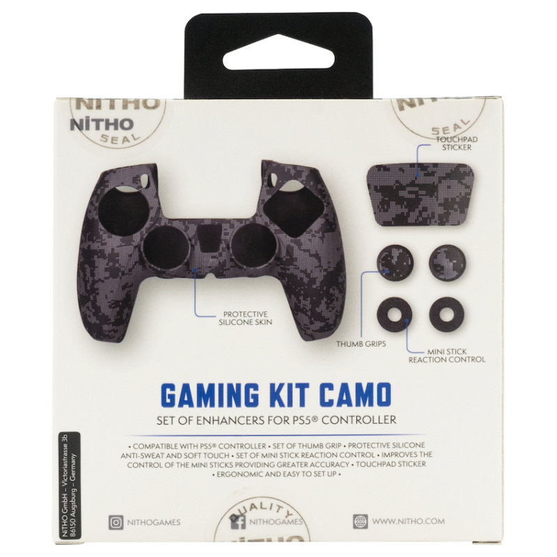 Nitho PS5 GAMING KIT CAMO  Non slip cover for PS5(R) controllers