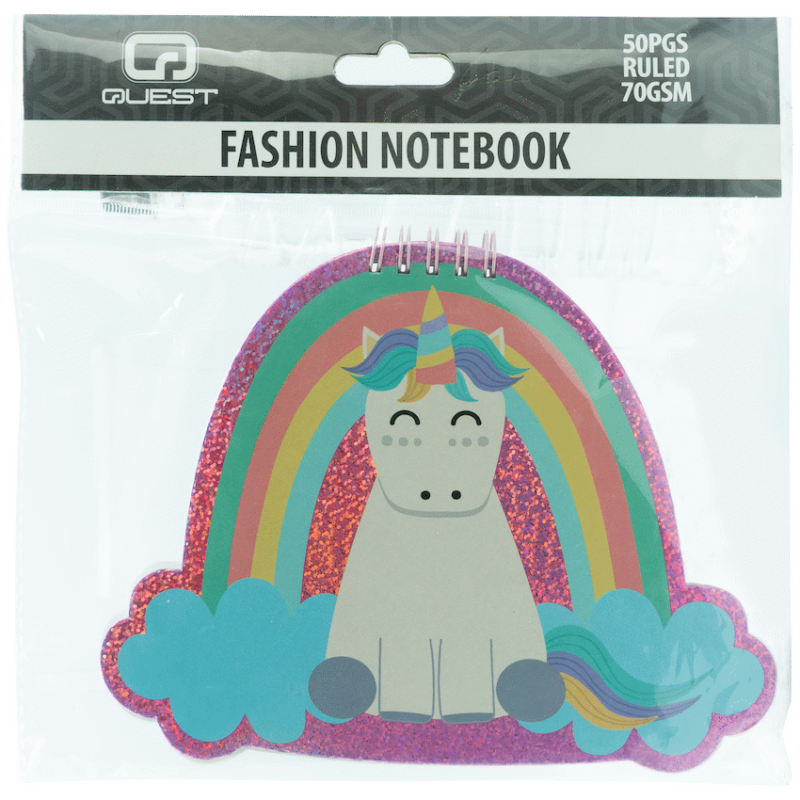 Quest Unicorn Shaped Notebook Aqua