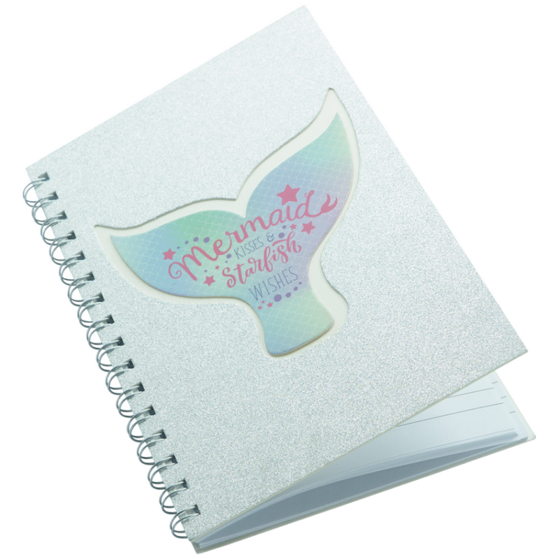 Quest Mermaid Tail Cut-out Notebook. Gold