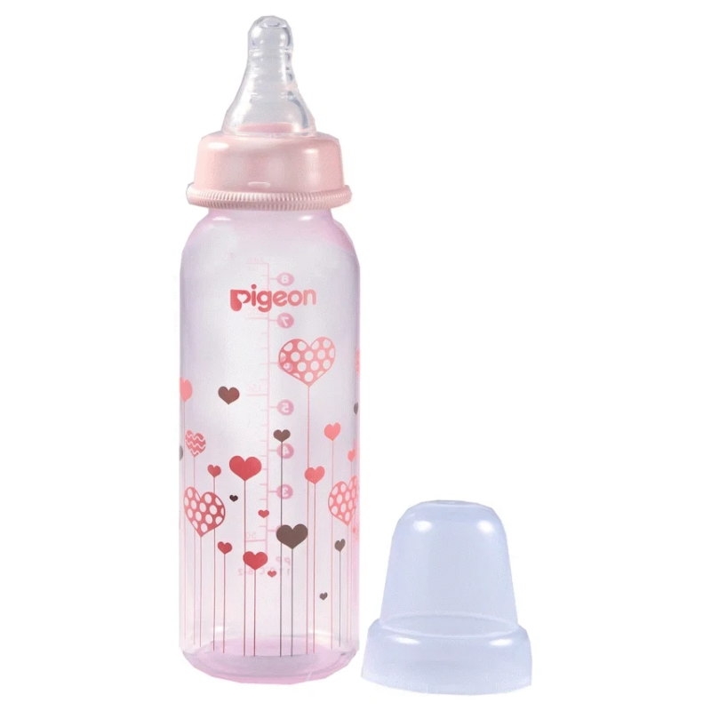 PIGEON FLEXIBLE BOTTLE STD NECK PINK 240ML