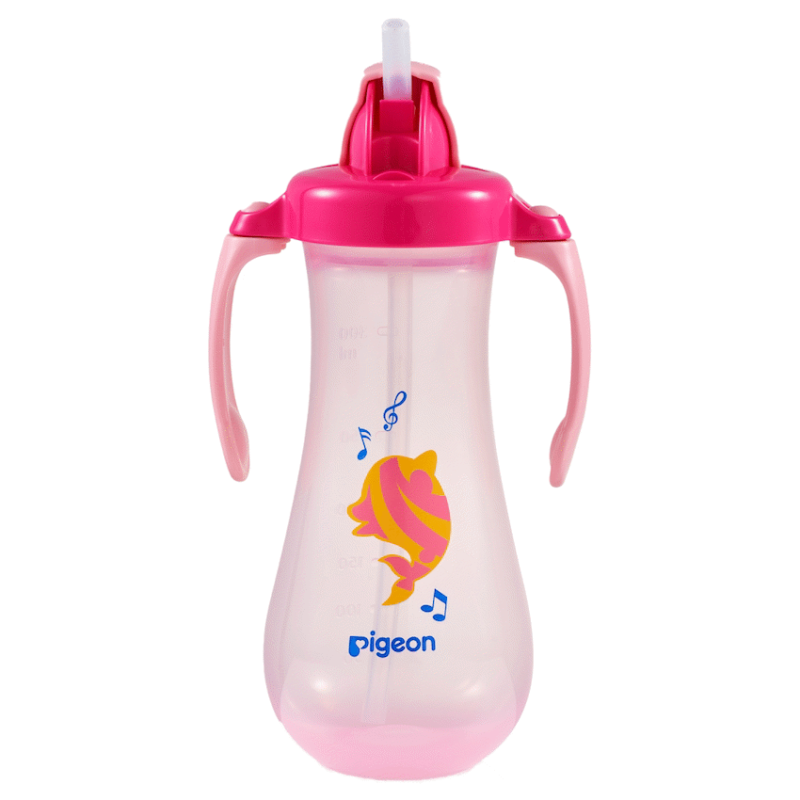 Pigeon Tall Straw Bottle – Pink