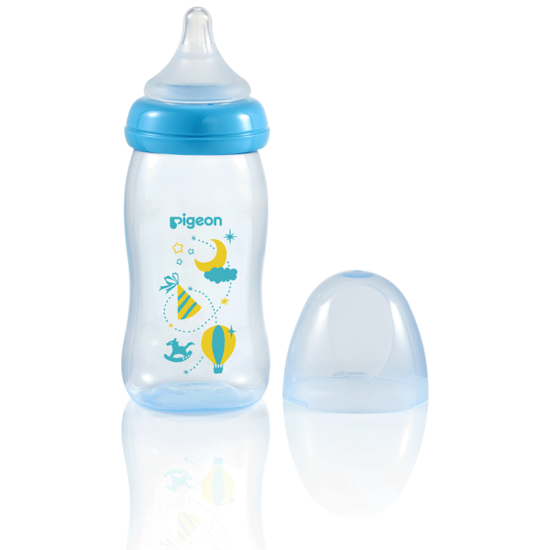 Pigeon Peristaltic Plus PP Bottle 240ml (M Hole) – Blue