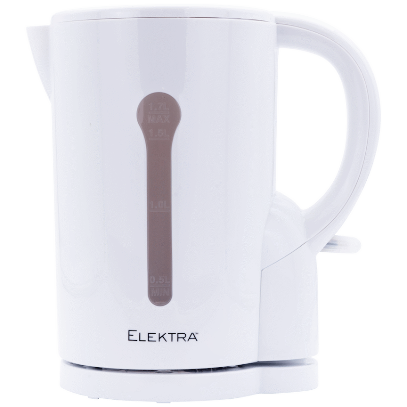 Elektra 1.7l Plastic Kettle – White – Cordless