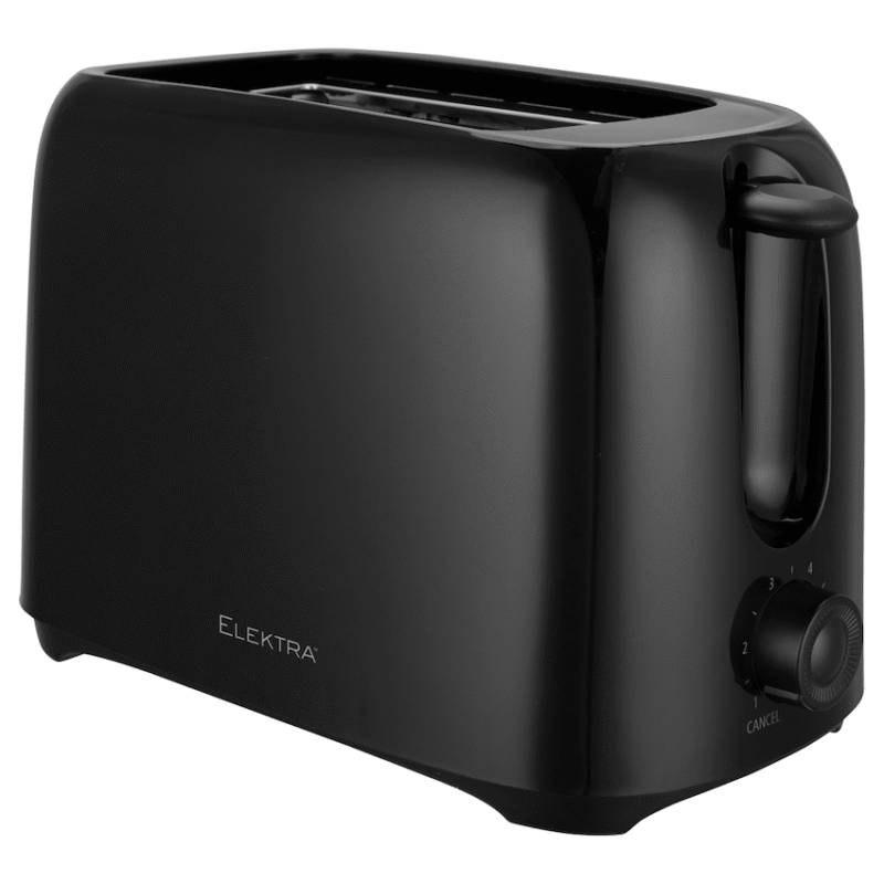 Elektra Basic 700w 2-Slice Toaster – Black