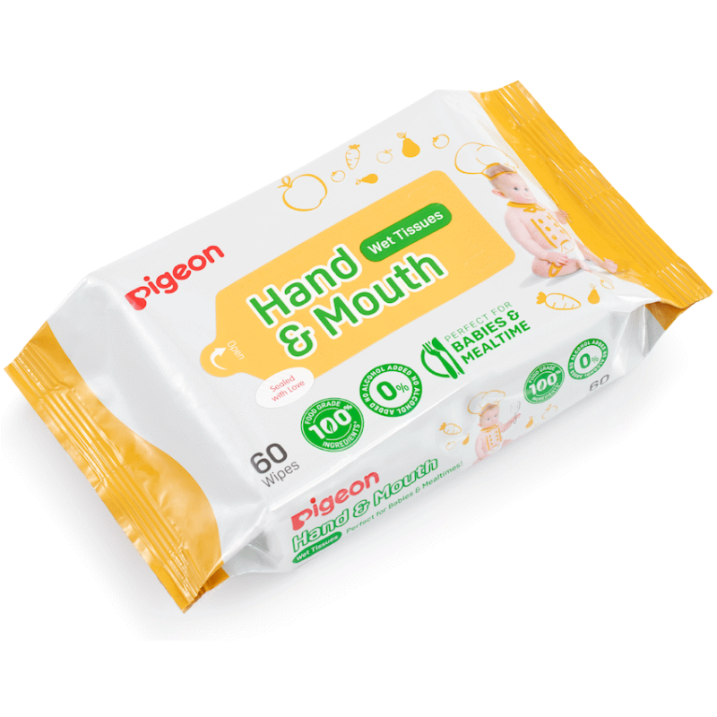 Pigeon – Hand and Mouth Wipes 60s 2-in-1
