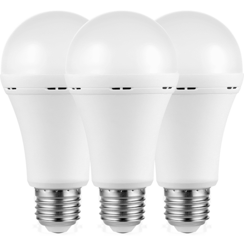 SWITCHED 5W A60 Rechargeable E27 LED Light Bulb CW – 3 Pack