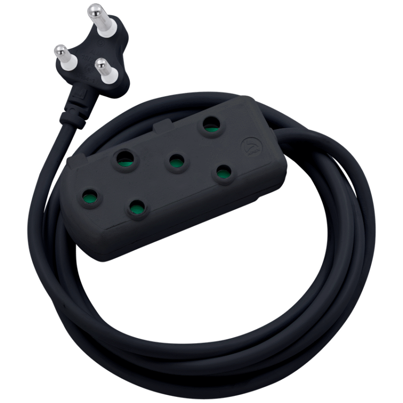 Switched Heavy Duty Side by Side (SBS) Extension Leads 10m – BK