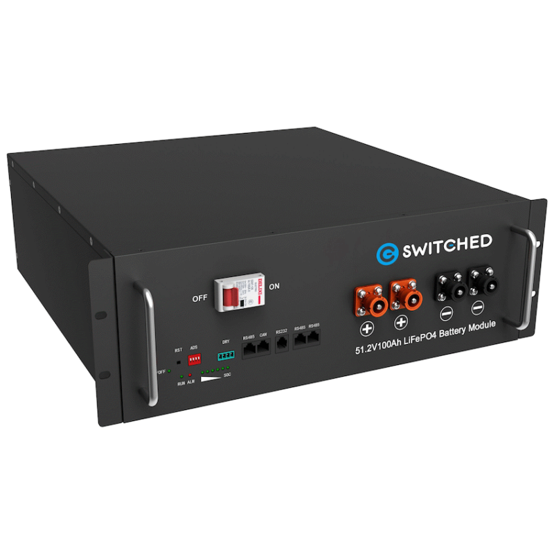 Switched 51.2v 100ah (5.1kwh) Lithium Iron Phosphate Battery