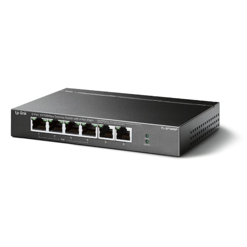 TP-Link TL-SF1006P 6-Port 10/100Mbps Desktop Switch with 4-Port PoE+