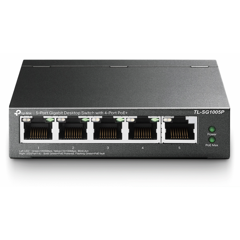 TP-Link TL-SG1005P 5-Port Gigabit Desktop Switch with 4-Port PoE+