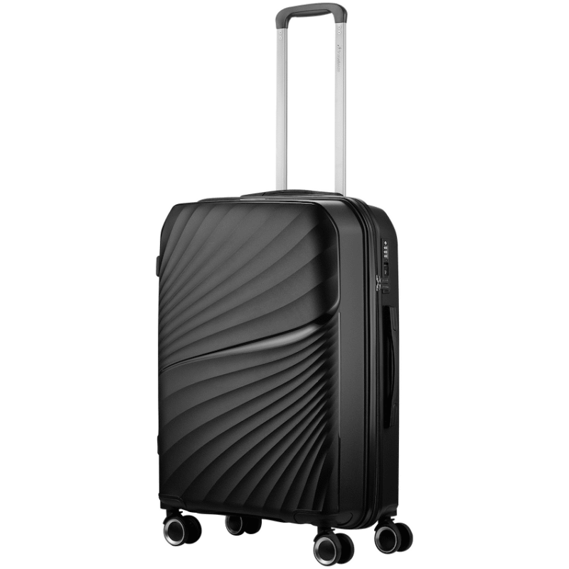 Travelwize Quartz PP 66cm 4-Wheels Spinner Luggage – Black