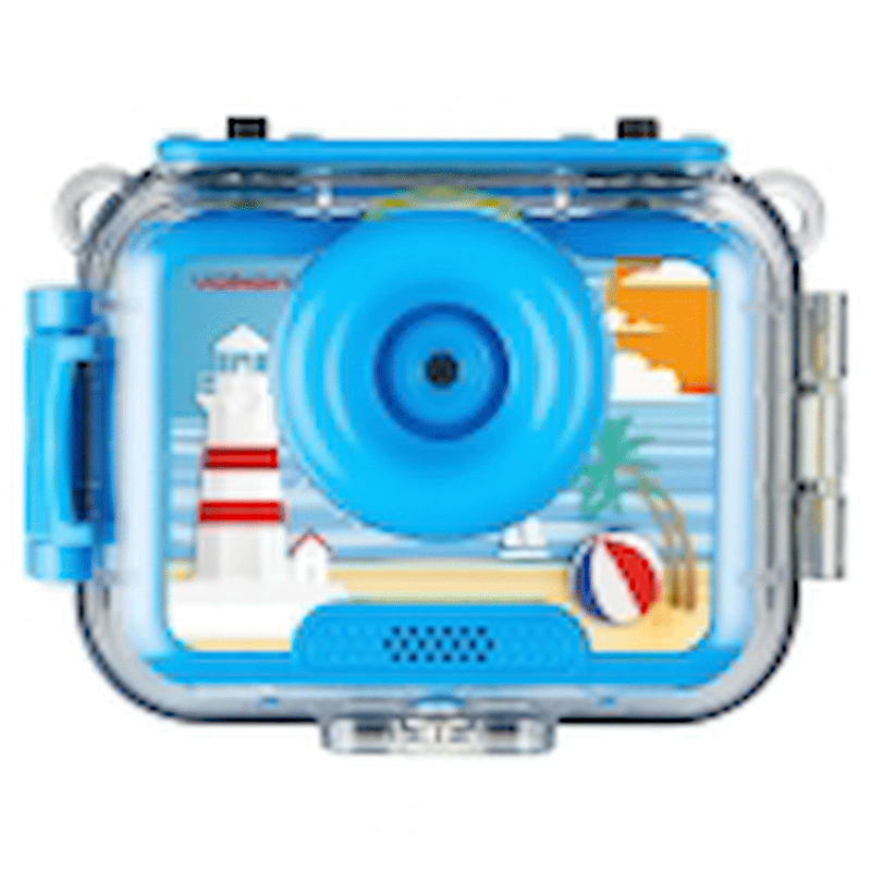 Volkano Kids Funtime 2.0 Series Waterproof Camera with 180deg Rotatable Screen – Blue