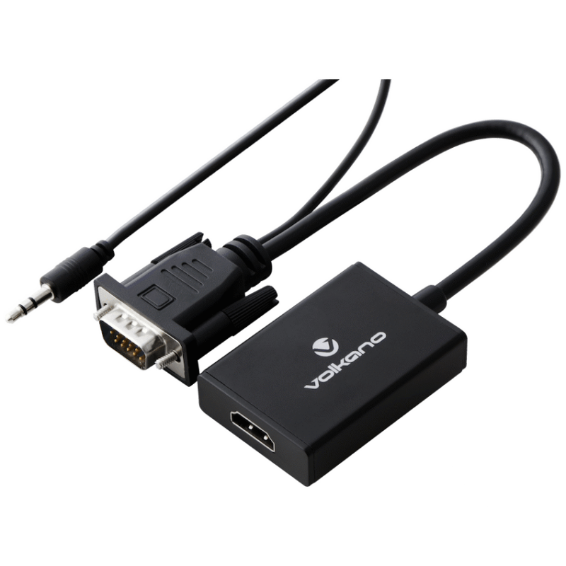 Volkano Append series VGA male to HDMI female converter, 10cm cable, with Sound
