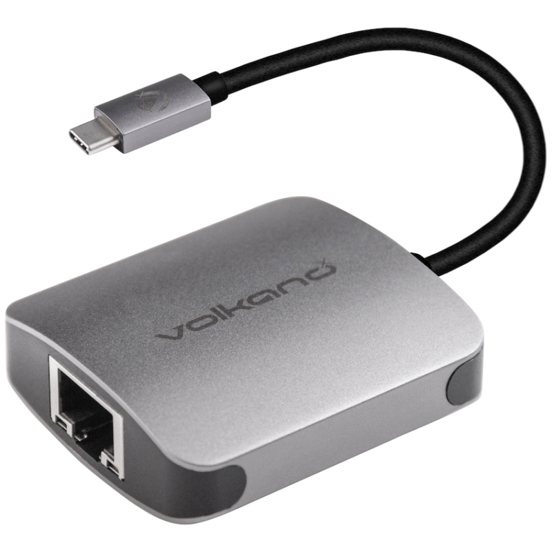 VolkanoX Core LAN series USB Type C to Gigabit LAN adaptor – Charcoal